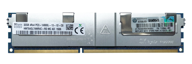Arbeitspeicher 1x 32GB Hynix ECC LOAD REDUCED DDR3 4Rx4 1866MHz PC3-14900 LRDIMM | HMT84GL7AMR4C-RD
