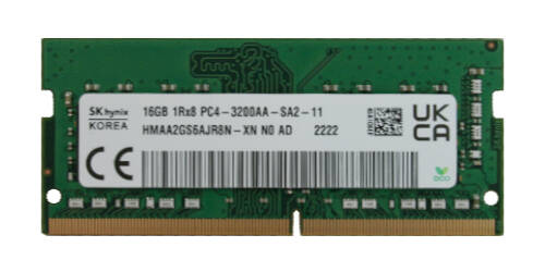 Arbeitspeicher 1x 16GB Hynix DDR4 1Rx8 3200MHz PC4-25600 SO-DIMM  | HMAA2GS6CJR8N-XN