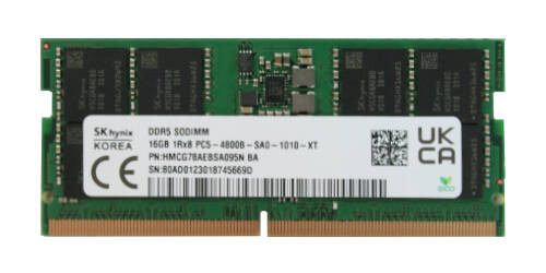 Arbeitspeicher 1x 16GB Hynix SO-DIMM DDR5 4800MHz PC5-38400 | HMCG78AEBSA095N