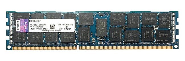 Arbeitspeicher 1x 16GB Kingston ECC REGISTERED DDR3 2Rx4 1600MHz PC3-12800 RDIMM | HP672612-081-HYA