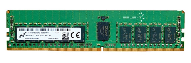 Arbeitspeicher 1x 16GB Micron ECC REGISTERED DDR4 1Rx4 2400MHz PC4-19200 RDIMM | MTA18ASF2G72PZ-2G3