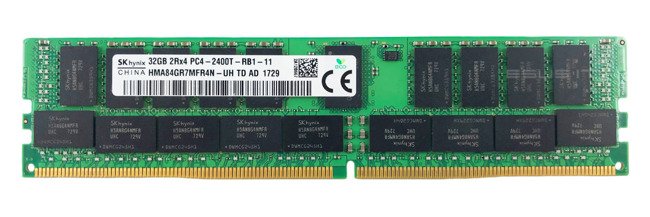 Arbeitspeicher 1x 32GB Hynix ECC REGISTERED DDR4 2Rx4 2400MHz PC4-19200 RDIMM | HMA84GR7MFR4N-UH