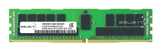 Arbeitspeicher 1x 64GB ESUS IT ECC REGISTERED DDR4 4Rx4 2400MHz PC4-19200 RDIMM | ESUD42400RQ4/64G