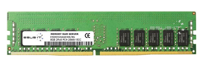 Arbeitspeicher 1x 8GB ESUS IT ECC UNBUFFERED DDR4 2Rx8 2666MHZ PC4-21300 UDIMM | ESUD42666ED8/8G