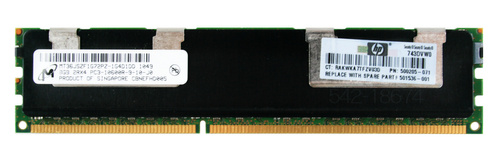 Arbeitspeicher 1x 8GB Micron ECC REGISTERED DDR3  1333MHz PC3-10600 RDIMM |  MT36JSZF1G72PZ-1G4