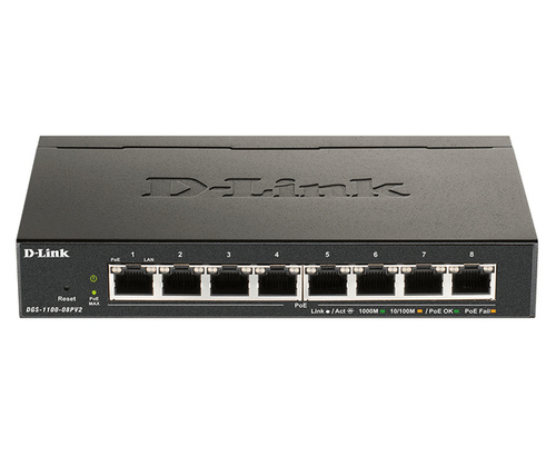 Schalter D-Link DGS-1100-08PV2/E 8x 1Gb 64 W PoE+