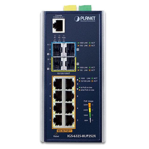 Schalter Planet IGS-6325-8UP2S2X 8x 1Gb 2x SFP | 2x SFP+ 360 W PoE++