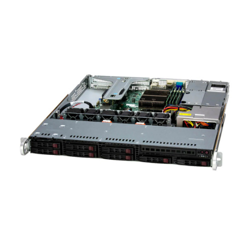 Serverplattform Supermicro 1U 111R-M SYS-111R-M Intel x 1 DDR5 x 4 10 x 2.5" SATA/SAS/NVME PSU 1+0