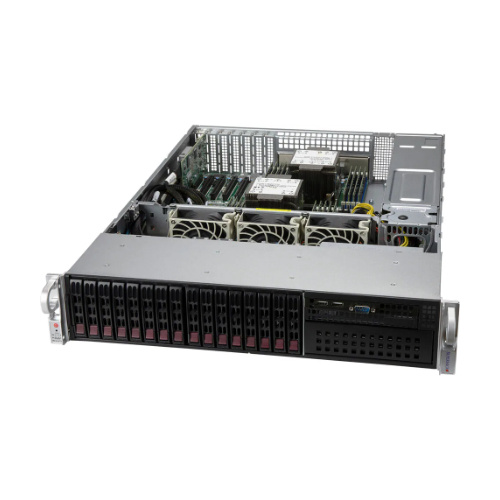 Serverplattform Supermicro 2U 220P-C9RT SYS-220P-C9RT Intel x 2 DDR4 x 16 16 x 2.5" SATA/SAS/NVME PSU 1+0