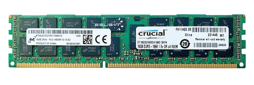 Arbeitspeicher 1x 16GB Micron ECC REGISTERED DDR3 2Rx4 1866MHz PC3-14900 RDIMM | MT36JSF2G72PZ-1G9