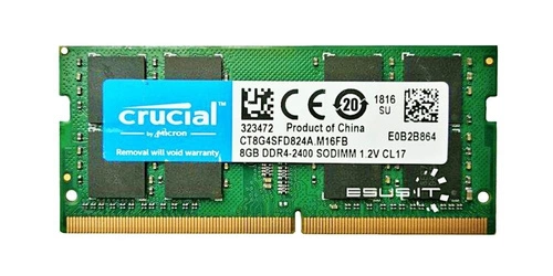 Arbeitspeicher 1x 8GB Crucial SO-DIMM DDR4 2400MHz PC4-19200 | CT8G4SFD824A